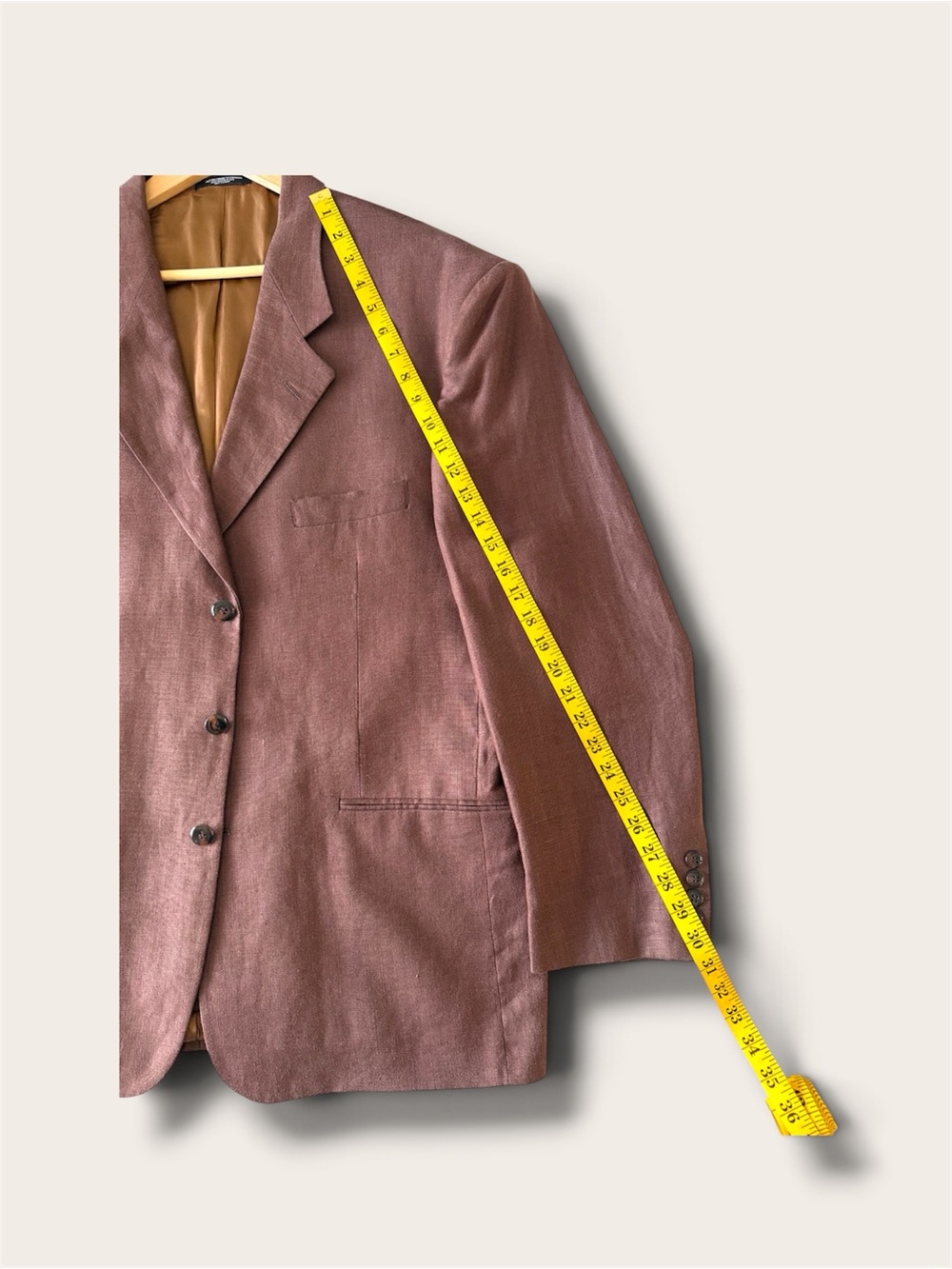 Vintage Hannibal 100% Linen Brown Blazer Jacket 44R Made in Canada - Picture 5 of 10